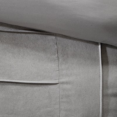 Gray King Microsuede 7-Piece Reversible Comforter Set