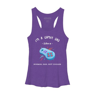 Women's Design By Humans Gamer Dad Like A Normal Dad, But Cooler By KaiHamilton Racerback Tank Top