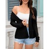 Women Hollow Out Cardigan Sweater Crochet Knit Shrugs Long Sleeves with Ruffled Hem - 4 of 4