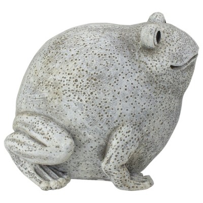 Gray and Off-White Pudgy Frog Garden Statue