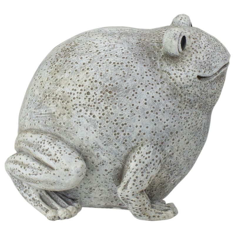 Roman 5.75" Frog Figurine Outdoor Garden Statue - White/Brown, 4 of 6