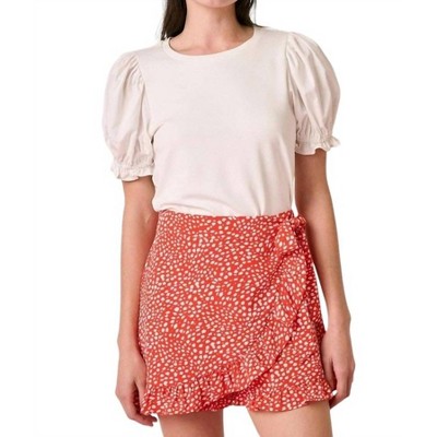 Women's MIX MEDIA RUFFLE KNIT TOP - mittoshop