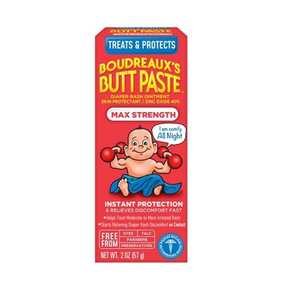Boudreaux's Butt Paste Baby Diaper Rash Cream Maximum Strength - 2oz