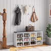 MaseiKar Shoe Storage Bench with Cushion, Entryway Bench with 12 Cubbies, Entryway Hall Tree with Storage, Shoe Cabinet with Coat Rack for Hallway - 2 of 4