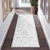 Washable Vintage Floral Rug Non Slip Low Pile Rug Soft Throw Floor Cover Foldable Indoor Carpet for Living Room Bedroom - 3 of 4