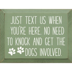 Slickblue Rustic Dog Warning Sign, Solid Knotty Pine Wood, 9x12 Wall Art, Entryway Humor Style - 1 of 3