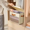 Aoibox Large Storage Bins with Lids 4 Pack Foldable Organizer with Clear Windows Handles for Clothes Blankets Beige - 3 of 4