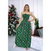 LA LEELA Women's A line Slit Smocked Maxi Casual Beach Dress Tube Top Evening Long Strapless Tacky Christmas Dresses for Women - 3 of 4