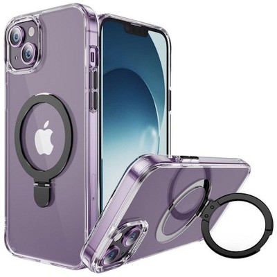 Entronix [Magnetic] Case Compatible with iPhone 15 Plus - [Hard Back] Clear Gripstand