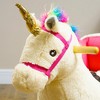 Yinvani Kids Unicorn Rocking Horse with Safety Belt & Wooden Base for 18-36 Months - 3 of 4