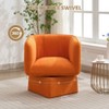 360 Degree Swivel Barrel Accent Sofa Chair, Round Armchair with Wide Cushion, Fluffy Velvet Fabric Chair for Living Room, Bedroom, Office - 2 of 4