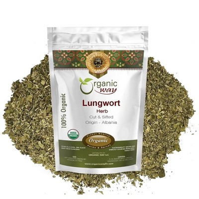 Organic Lungwort Dried Leaves Cut & Sifted 8 Oz