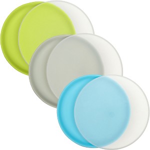 WeeSprout Baby & Toddler Non-Suction Plates with Lids, 100% Food Grade Silicone Plates, 3 Pack - 1 of 4
