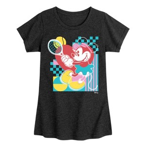Girls' - Disney - Minnie Tennis Color Block Fitted Short Sleeve Graphic T-Shirt - 1 of 4