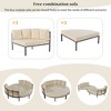 4 Pieces All-Weather Metal Round Outdoor Patio Conversation Furniture Set with Cushions, Ideal for Balcony & Courtyard, Beige - 4 of 4