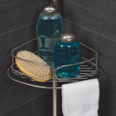Stainless Steel Tension Pole Shower Caddy with Adjustable Shelves