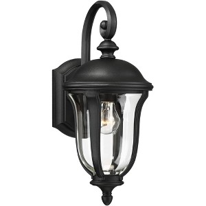 John Timberland Traditional Outdoor Wall Light Fixture Black 16 3/4" Clear Glass Downbridge for Exterior House Porch Patio Deck - 1 of 4