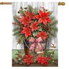 Briarwood Lane Winter Christmas House Flag 40x28 For Outdoor Poinsettia Pail For Christmas House Flag - 2 of 4