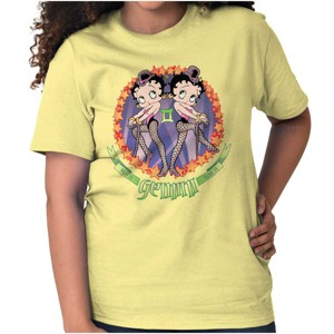 Betty Boop Cartoon Gemini Zodiac Sign Womens Graphic T Shirt Tees Brisco Brands - 1 of 1