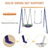 Etokfoks Swing Set 1 Set 32 inch Saucer Swing Seat 1 Belt Swing Seat Heavy Duty Metal A Frame Stand Supports 440 lbs for Backyard - 4 of 4