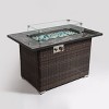 Mondawe 44 Inch Outdoor Rattan Fire Pit With Ceramic Tabletop Gas Fire Table - 4 of 4