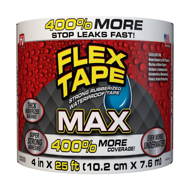 FLEX SEAL Family of Products FLEX TAPE MAX 4 in. W X 25 ft. L White Waterproof Repair Tape, 1 of 11