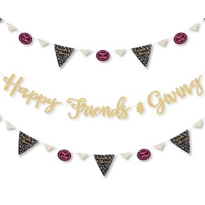 Big Dot of Happiness Elegant Thankful for Friends - Party Letter Banner Decor - 36 Cutouts & No-Mess Real Gold Glitter Happy Friends Giving Letters - 1 of 4