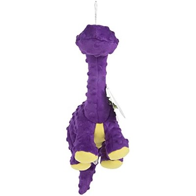 goDog Dinos Bruto Squeaky Plush Dog Toy, Chew Guard Technology - Purple, Large