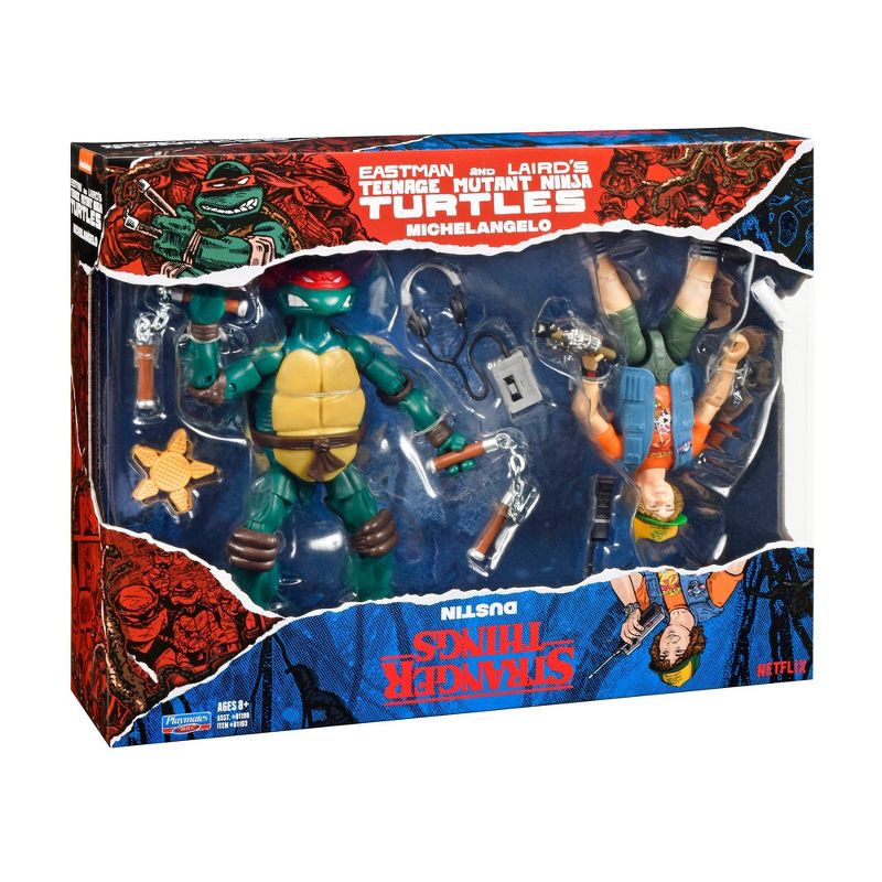 Stranger Things Teenage Mutant Ninja Turtles Crossover Action Figure 2pk - Mikey &#38; Dustin (Target Exclusive), 4 of 7