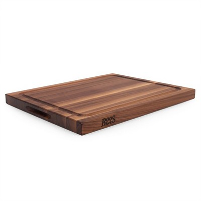John Boos BBQ Collection Reversible Wood Cutting Board with Juice Groove, Walnut - Thumbnail 3