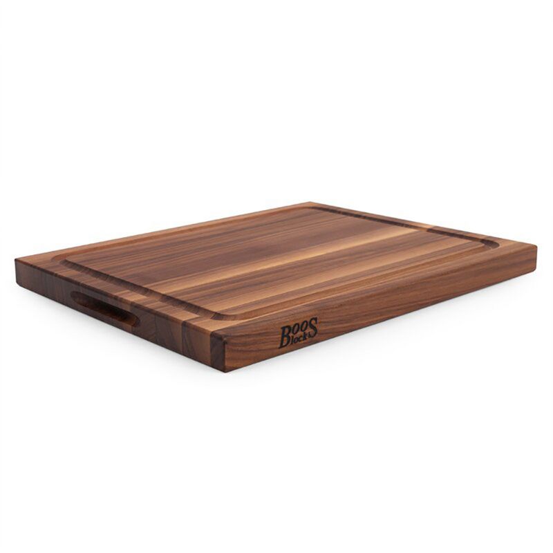 John Boos Reversible 21 Inch Wide 1.5 Inch Thick Au Jus Carving Wood Cutting Board with Deep Juice Groove, 17 x 21 x 1.5 Inches, Walnut, 4 of 8