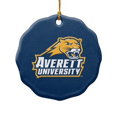 Averett University Cougars Logo Porcelain Scalloped Holiday Christmas Tree Ornament