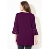 Catherines Women's Plus Size Black Label Grommet Ponte Tunic - 3 of 4