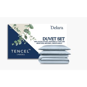 Delara 100% Eucalyptus Lyocell Tencel Duvet Cover Set, Naturally Cooling, Super Soft Silky, Smooth & Breathable - 1 of 4