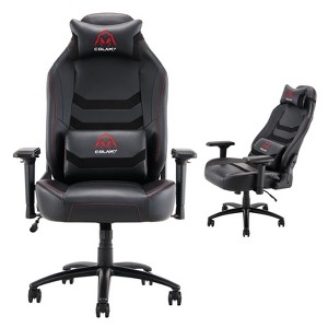 SEVOBAL Task and Office Chairs Big and Tall Computer Gamer Chair, Leather Executive Office, Heavy Duty PC with Wide Seat, Black, 23"*21"*52" - 1 of 4