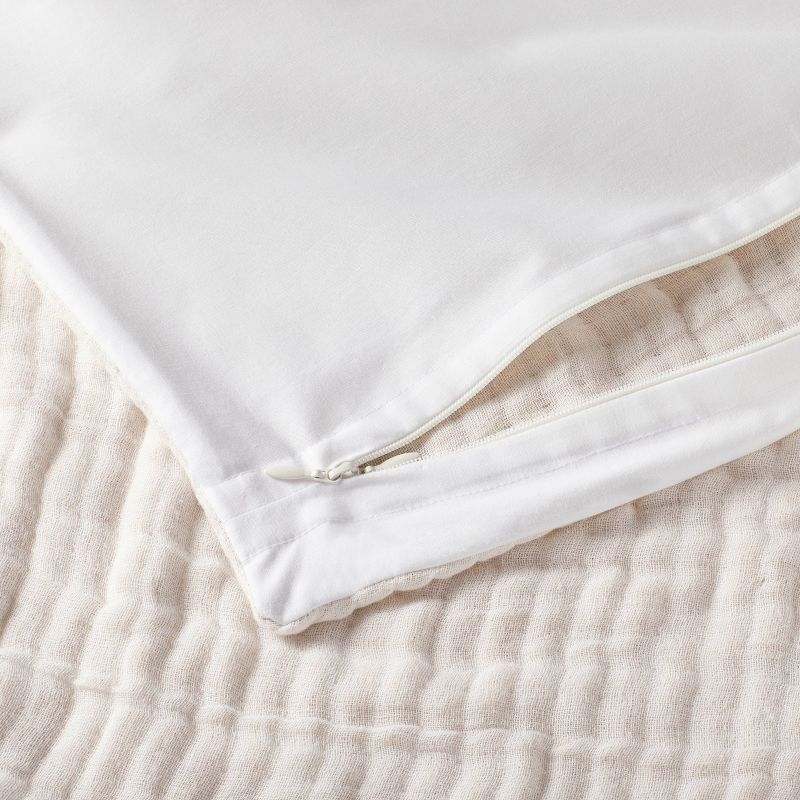 Reversible Textured Cotton Chambray Coverlet Sham - Casaluna™, 5 of 8