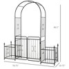 Gulches 86" Garden Arbor Arch Gate with Trellis Sides for Climbing Plants, Wedding Ceremony Decorations, Grape Vines with Locking Doors, Black - 4 of 4