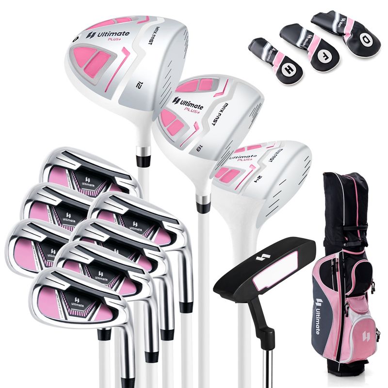 Ultimate Women’s Complete Golf Club Set Golf Club Package Set with Rain Hood, Right Hand Pink/Purple, 1 of 11