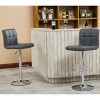 CAVINAS Swivel Barstools Set of 2, Height Adjustable Faux Leather Counter Height Bar Stool Chair with Back for Bar, Kitchen, Dining Room - 3 of 4