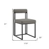 HomeRoots Set of Two Gray And Black Upholstered Faux Leather Open Back Dining Side Chairs - 3 of 4