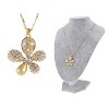 Anna-Kaci Women's Statement Necklace with Teardrop Crystal and Pearl Accents, Gold Tone Chain, Adjustable Length, Bold and Elegant Design - Flower - 2 of 4