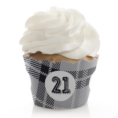 Big Dot of Happiness Finally 21 - 21st Birthday Party Decorations - Party Cupcake Wrappers - Set of 12