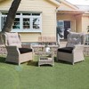 Peace Nest Waterproof Outdoor Chair Cushions Set of 4 with Ties for Patio Furniture - 2 of 4