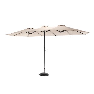 VisioGear Patio Umbrellas, Double Sided Outdoor Umbrella, Rectangular Market Umbrella with 12 Ribs, Green, 105.12"*100.39"*178.35" - 1 of 4