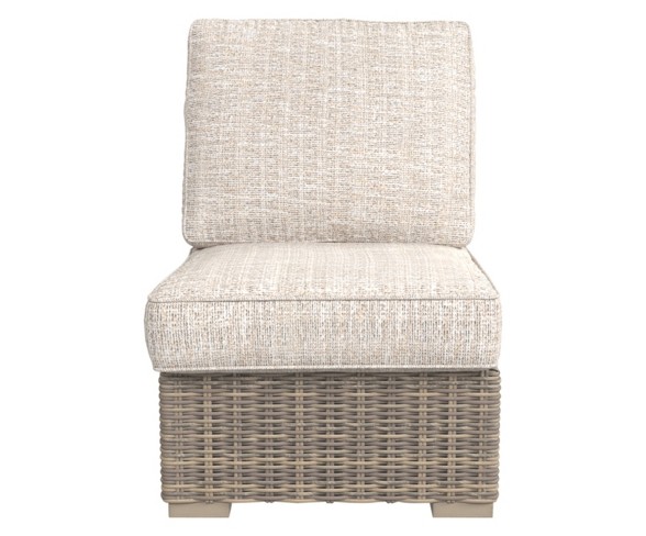 Beachcroft Armless Chair with Cushion - Beige  - Outdoor by Ashley