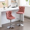 OUTSUPPLY Set of 2, Swivel Velvet Bar Stools, Adjustable Height, Modern Upholstered Stool for Kitchen Island & Pub - 4 of 4