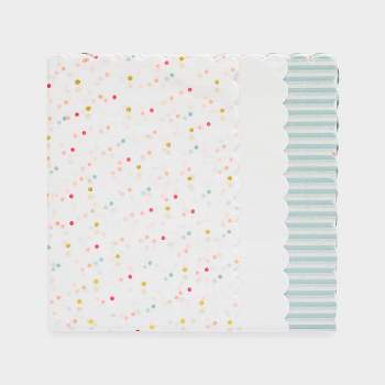 White Dot and Chambray Blue Striped Scallop Gift Tissues 25ct - Sugar Paper™