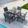 Pamapic 5-Piece HDPE Plastic Patio Outdoor Dining Set with Arm Chairs - 2 of 4