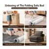 XIZZI Foldable Sofa Bed, Convertible to Bed for Small Spaces, Space Saving Indoor Corduroy Sleeper Chair for Apartments in Gray, Black or Beige - 4 of 4