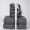 Plazatex All Season Towel Set Soft and Absorbent Fabric for Bathroom Needs 6 Piece  Grey - image 3 of 4